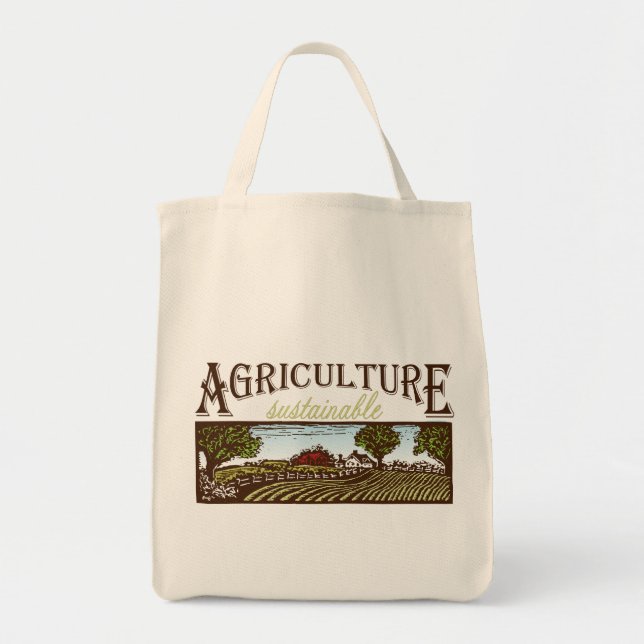 Sustainable Agriculture farm scene tote Bag (Front)