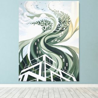Sustainable City Art Green Architecture Biophilic Canvas Print