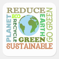 Sustainable Earth Earth Day Stickers