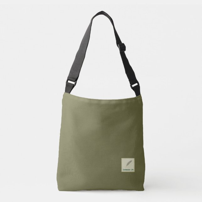 Sustainable Life (Green) Cross Body Bag (Front)