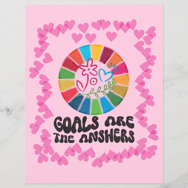 Sustainable Living Guide – Minimalist Global Goals Flyer (Front)