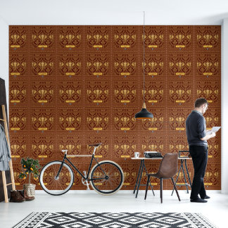 Sustainable Opulence: Mara Heritage Gold & Ruby Wa Wallpaper