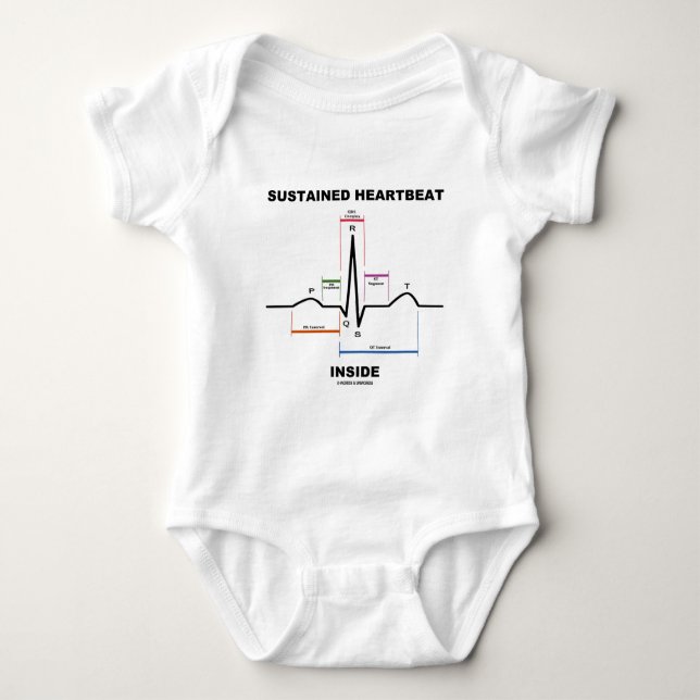 Sustained Heartbeat Inside (Electrocardiogram) Baby Bodysuit (Front)