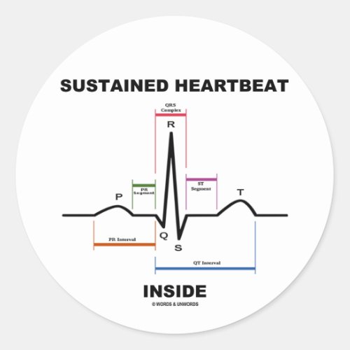 Sustained Heartbeat Inside Electrocardiogram Classic Round Sticker