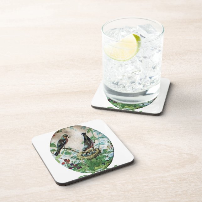Sustaining the Flock: Capturing Nurturing Parental Beverage Coaster (Right Side)