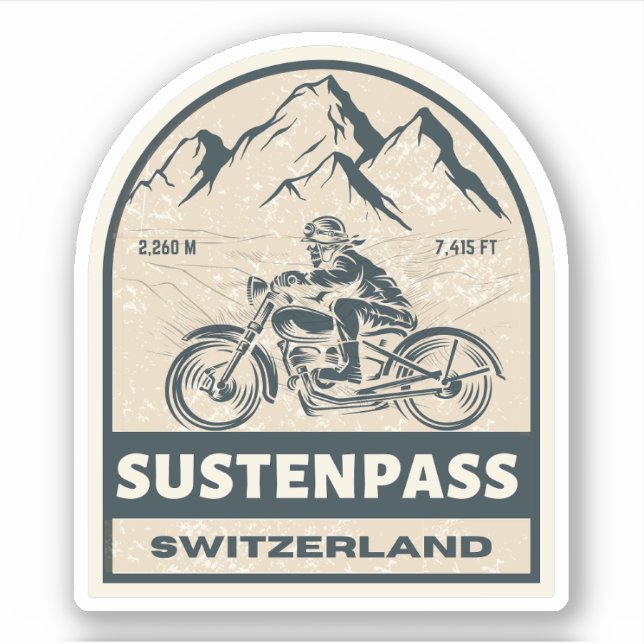 Susten Pass swiss–alps motorcycle tour Sticker (Front)
