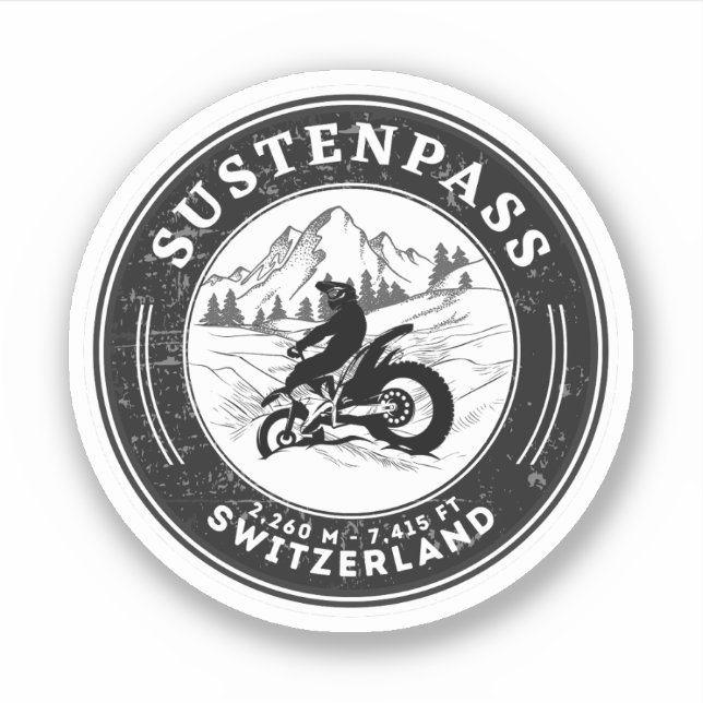 Susten Pass swiss–alps motorcycle tour Sticker (Front)
