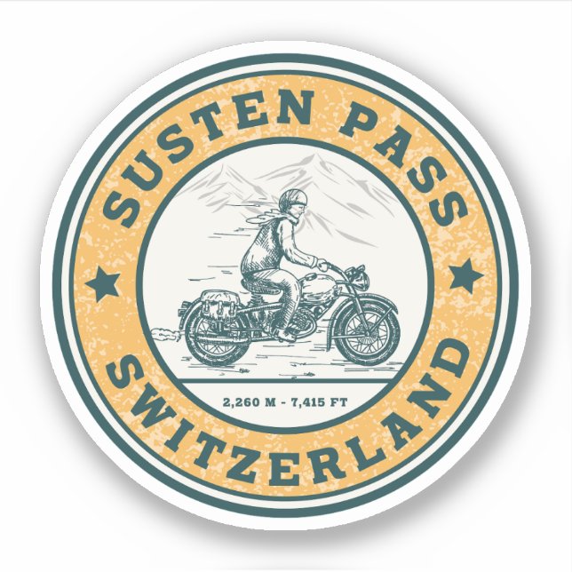Susten Pass swiss–alps motorcycle tour Sticker (Front)