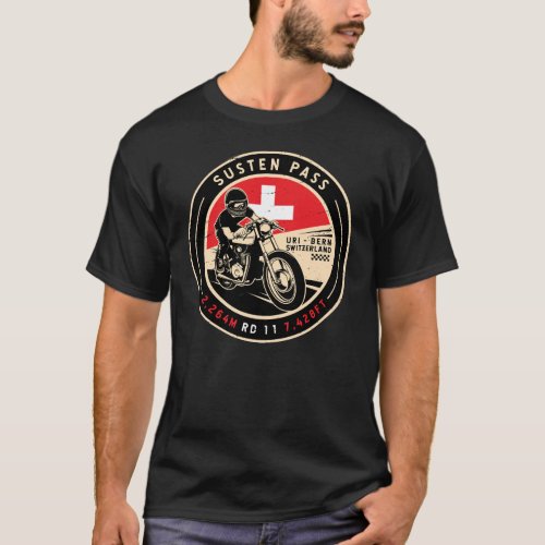 Susten Pass  Switzerland  Motorcycle T_Shirt