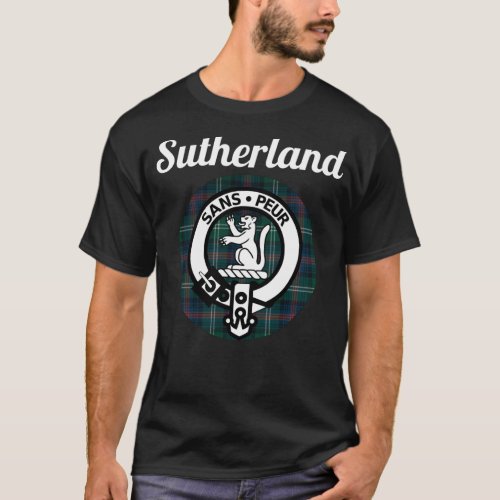 Sutherland Clan Scottish Name Coat Of Arms Tartan T_Shirt