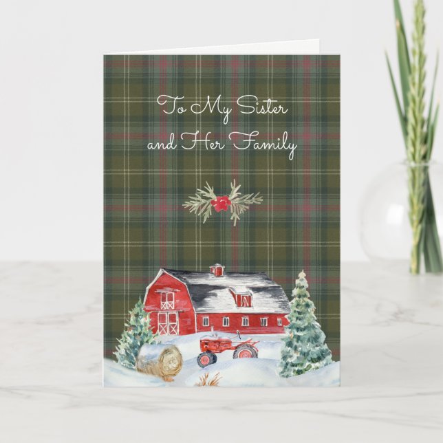 Sutherland Clan Tartan Tartan Sister  Holiday Card (Front)
