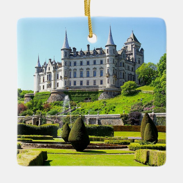 Sutherland Clan's Dunrobin Castle Xmas Ceramic Ornament (Front)