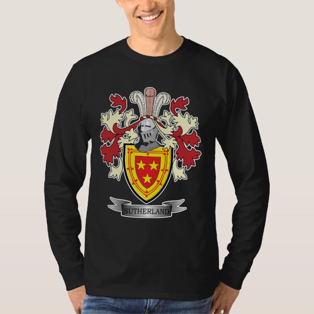 Sutherland Family Crest Coat of Arms T-Shirt (Front)