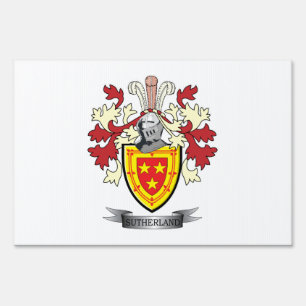 Sutherland Family Crest Coat of Arms Yard Sign