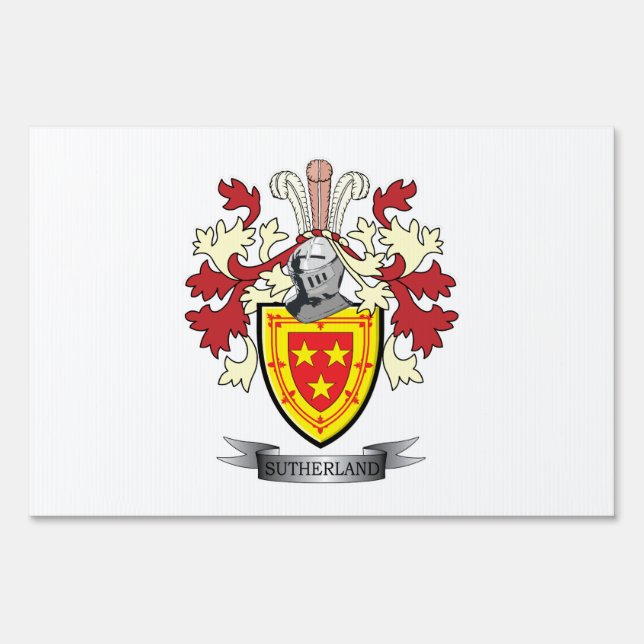 Sutherland Family Crest Coat of Arms Yard Sign (Front)