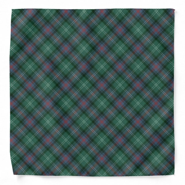Sutherland Old Ancient Scottish Clan Tartan Bandana (Front)