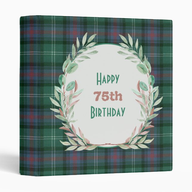 Sutherland Old Ancient Scottish Tartan 3 Ring Binder (Front/Spine)