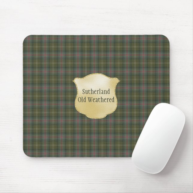 Sutherland Old Weathered Original Scottish Tartan Mouse Pad (With Mouse)