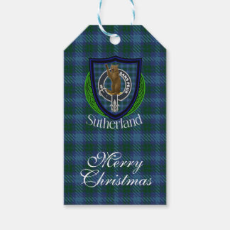 Sutherland Scottish Clan Tartan & Crest Gift Tags