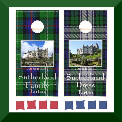 Sutherland Scottish Clan Tartans Castle Family Cornhole Set