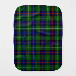 Sutherland tartan blue green plaid baby burp cloth