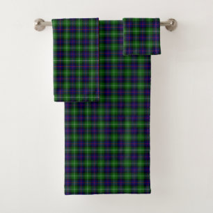 Sutherland tartan blue green plaid bath towel set