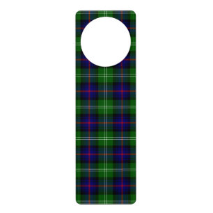 Sutherland tartan blue green plaid door hanger
