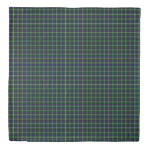 Sutherland tartan blue green plaid duvet cover