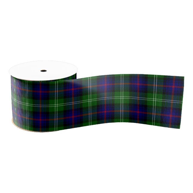 Sutherland tartan blue green plaid grosgrain ribbon (Spool)