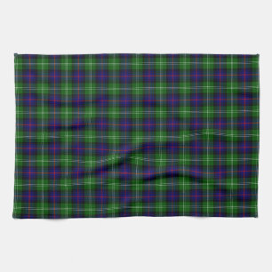 Sutherland tartan blue green plaid kitchen towel
