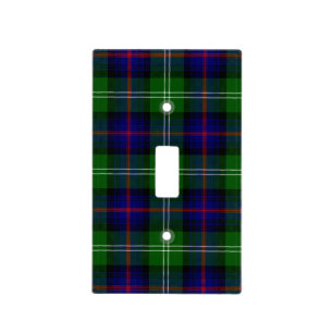 Sutherland tartan blue green plaid light switch cover