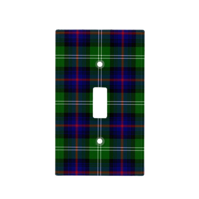 Sutherland tartan blue green plaid light switch cover (Front)