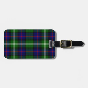 Sutherland tartan blue green plaid luggage tag