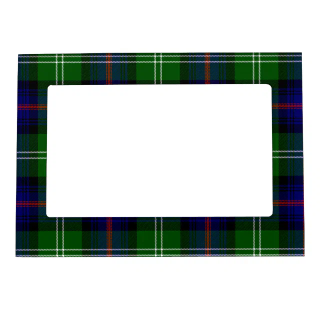 Sutherland tartan blue green plaid magnetic picture frame | Zazzle