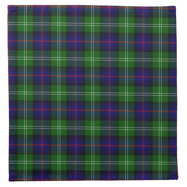 Sutherland tartan blue green plaid napkin (Front)