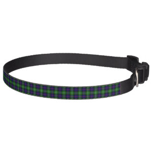 Sutherland tartan blue green plaid pet collar