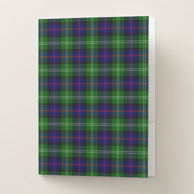 Sutherland tartan blue green plaid pocket folder (Front)