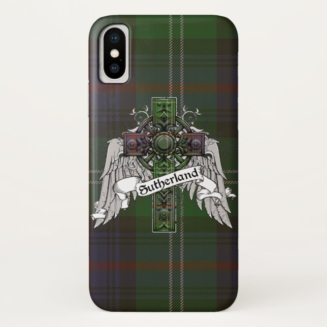 Sutherland Tartan Cross Case-Mate iPhone Case (Back)