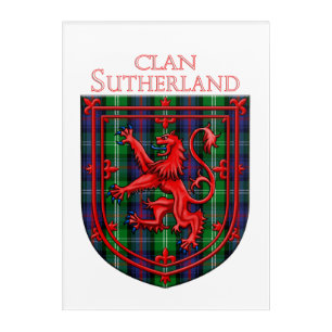 Sutherland Tartan Scottish Plaid Lion Rampant Acrylic Print