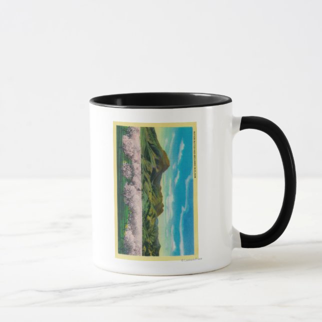 Sutter Buttes and Orchards in Bloom Mug (Right)
