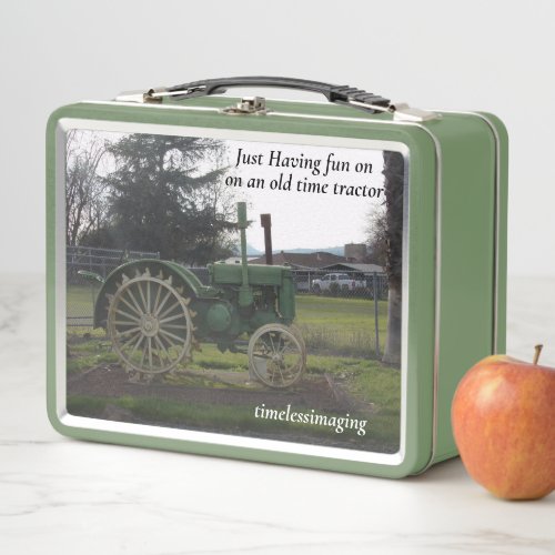 Sutter Buttes Mountain Range old tractor Metal Lunch Box