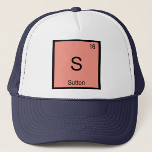Sutton Name Chemistry Element Periodic Table Trucker Hat