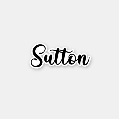 Sutton Name _ Handwritten Calligraphy Sticker