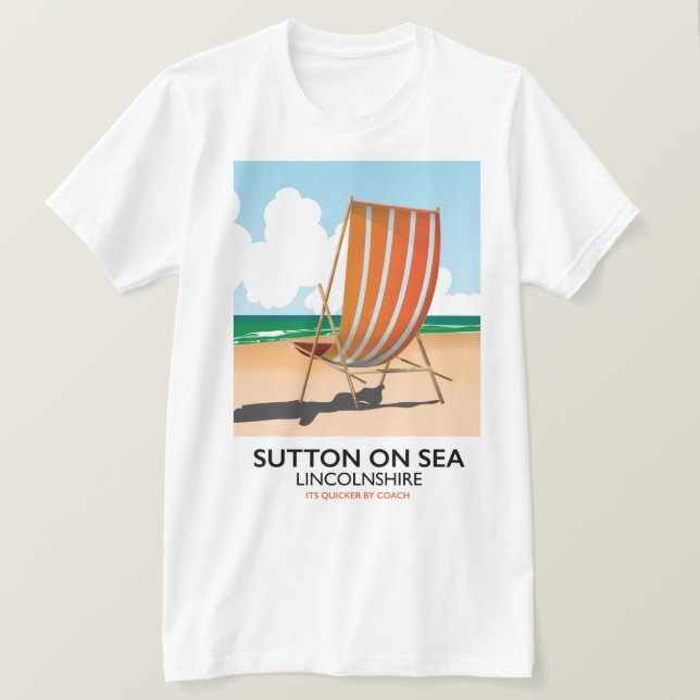 Sutton on Sea seaside travel poster. T-Shirt (Design Front)