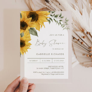SUTTON Sunflower Baby Shower Invitation