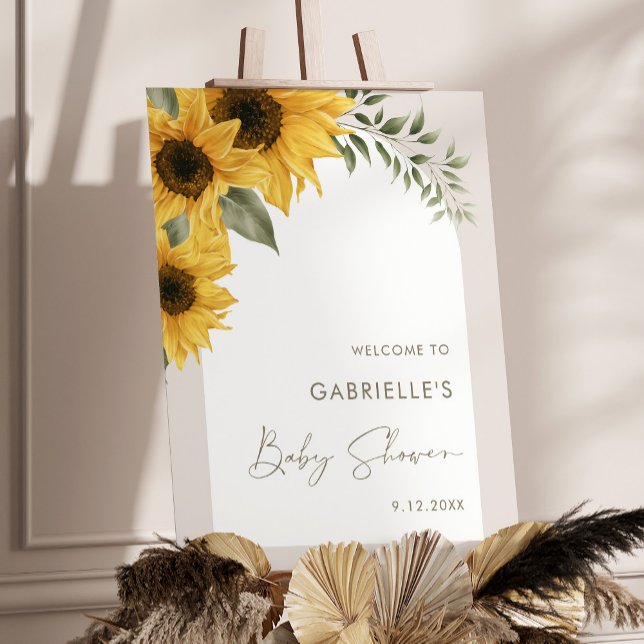 SUTTON Sunflower Baby Shower Sign Foam Board (Creator Uploaded)