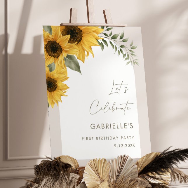 SUTTON Sunflower Birthday Party Sign Foam Board (Creator Uploaded)