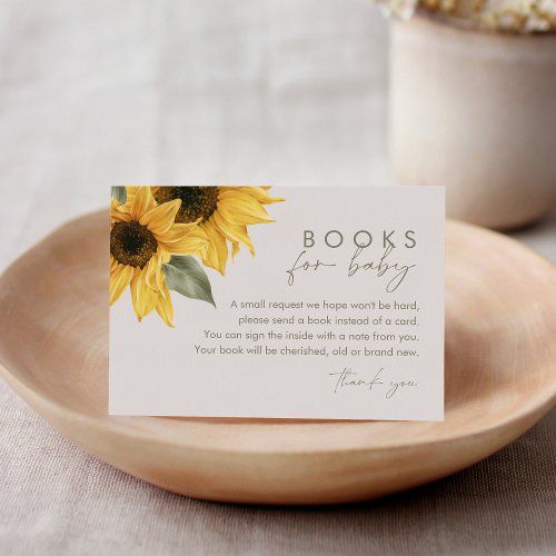 SUTTON Sunflower Books For Baby Enclosure Card