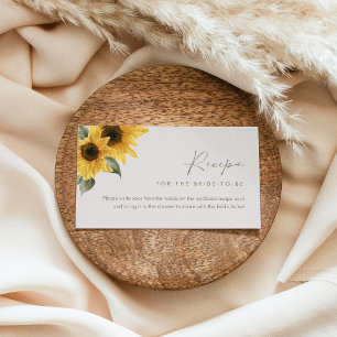 SUTTON Sunflower Recipe Request Card