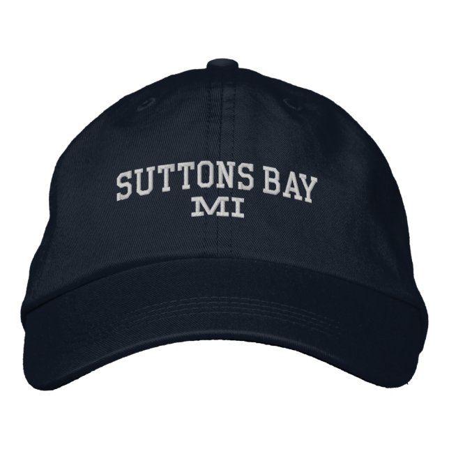 Suttons Bay Michigan Embroidered Baseball Hat (Front)